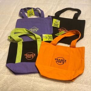 NWT Trader Joe’s Lot of Four 2025 Halloween Trick or Treat Canvas Tote Bags